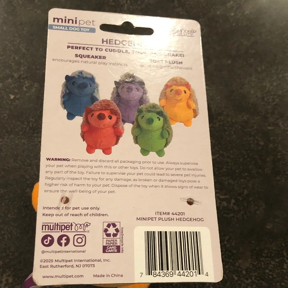 Orange Hedgehog Dog Toy